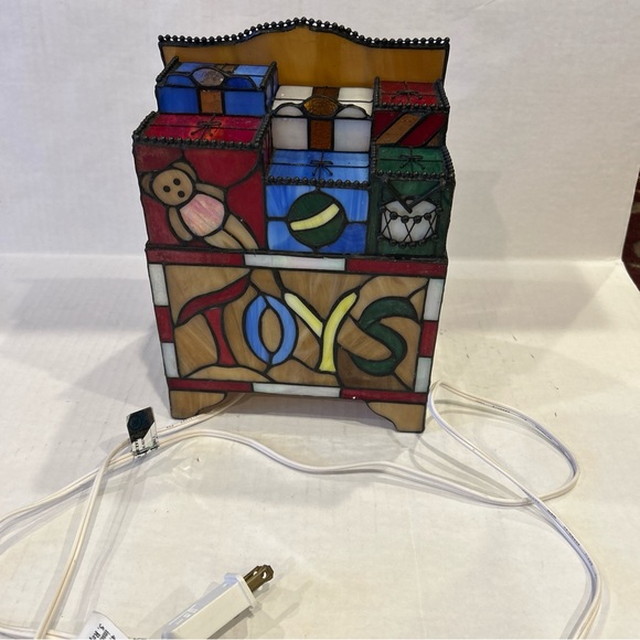 Special Times Genuine Stained Glass Lighted toy box Vintage working no box - Picture 10 of 15